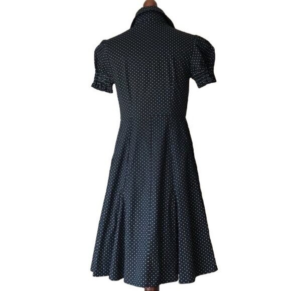 Sequin Hearts Black Retro Polka Dot Dress Sz 3 - Picture 2 of 13